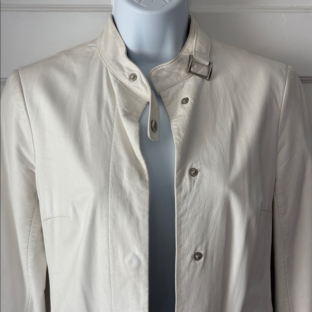 Theory white leather coat - Picture 2 of 12